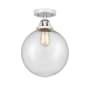 Innovations Lighting Beacon 10" Wide Semi-Flush Globe Ceiling Fixture Polished Chrome / Seedy