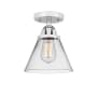 Innovations Lighting Cone 8" Wide Semi-Flush Ceiling Fixture with Cone Shade Polished Chrome / Clear