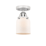 Innovations Lighting Bell 5" Wide Semi-Flush Ceiling Fixture Polished Chrome / Matte White