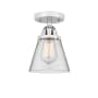 Innovations Lighting Cone 6" Wide Semi-Flush Ceiling Fixture Polished Chrome / Clear