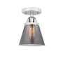 Innovations Lighting Cone 6" Wide Semi-Flush Ceiling Fixture Polished Chrome / Plated Smoke