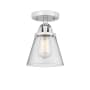 Innovations Lighting Cone 6" Wide Semi-Flush Ceiling Fixture Polished Chrome / Seedy