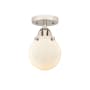Innovations Lighting Beacon 6" Wide Semi-Flush Globe Ceiling Fixture Polished Nickel / Matte White