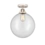 Innovations Lighting Beacon 12" Wide Semi-Flush Globe Ceiling Fixture Polished Nickel / Clear