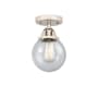 Innovations Lighting Beacon 6" Wide Semi-Flush Globe Ceiling Fixture Polished Nickel / Seedy