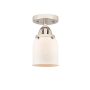 Innovations Lighting Bell 5" Wide Semi-Flush Ceiling Fixture Polished Nickel / Matte White