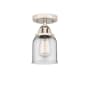 Innovations Lighting Bell 5" Wide Semi-Flush Ceiling Fixture Polished Nickel / Clear