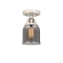 Innovations Lighting Bell 5" Wide Semi-Flush Ceiling Fixture Polished Nickel / Plated Smoke
