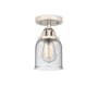 Innovations Lighting Bell 5" Wide Semi-Flush Ceiling Fixture Polished Nickel / Seedy