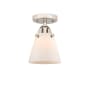 Innovations Lighting Cone 7" Wide Semi-Flush Ceiling Fixture Polished Nickel / Matte White