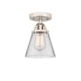 Innovations Lighting Cone 6" Wide Semi-Flush Ceiling Fixture Polished Nickel / Clear