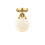 Innovations Lighting Beacon 6" Wide Semi-Flush Globe Ceiling Fixture Satin Gold / Matte White