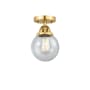 Innovations Lighting Beacon 6" Wide Semi-Flush Globe Ceiling Fixture Satin Gold / Seedy