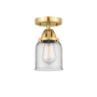 Innovations Lighting Bell 5" Wide Semi-Flush Ceiling Fixture Satin Gold / Clear