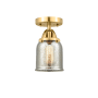 Innovations Lighting Bell 5" Wide Semi-Flush Ceiling Fixture Satin Gold / Silver Plated Mercury