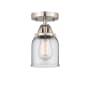 Innovations Lighting Bell 5" Wide Semi-Flush Ceiling Fixture Brushed Satin Nickel / Clear