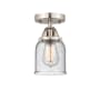 Innovations Lighting Bell 5" Wide Semi-Flush Ceiling Fixture Brushed Satin Nickel / Seedy