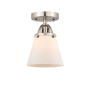 Innovations Lighting Cone 6" Wide Semi-Flush Ceiling Fixture Brushed Satin Nickel / Matte White
