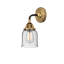 Innovations Lighting Bell 11" Tall Wall Sconce Black Antique Brass / Seedy