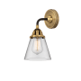 Innovations Lighting Cone 10" Tall Wall Sconce Black Antique Brass / Clear