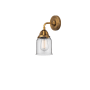 Innovations Lighting Bell 10" Tall Wall Sconce Brushed Brass / Clear