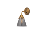 Innovations Lighting Cone 10" Tall Wall Sconce Brushed Brass / Plated Smoke