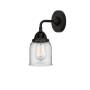 Innovations Lighting Bell 10" Tall Wall Sconce Matte Black / Clear