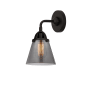 Innovations Lighting Cone 10" Tall Wall Sconce Matte Black / Plated Smoke