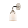 Innovations Lighting Bell 11" Tall Wall Sconce Black Polished Nickel / Matte White