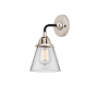 Innovations Lighting Cone 10" Tall Wall Sconce Black Polished Nickel / Clear