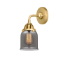 Innovations Lighting Bell 11" Tall Wall Sconce Satin Gold / Plated Smoke