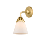 Innovations Lighting Cone 11" Tall Wall Sconce with Cone Shade Satin Gold / Matte White