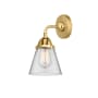 Innovations Lighting Cone 10" Tall Wall Sconce Satin Gold / Clear