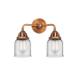 Innovations Lighting Bell 2 Light 13" Wide Vanity Light Antique Copper / Clear