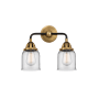 Innovations Lighting Bell 2 Light 13" Wide Vanity Light Black Antique Brass / Clear