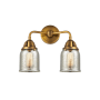 Innovations Lighting Bell 2 Light 13" Wide Vanity Light Brushed Brass / Silver Plated Mercury
