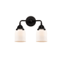 Innovations Lighting Bell 2 Light 13" Wide Vanity Light Matte Black / Matte White