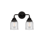 Innovations Lighting Bell 2 Light 13" Wide Vanity Light Matte Black / Clear