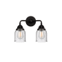 Innovations Lighting Bell 2 Light 13" Wide Vanity Light Matte Black / Seedy
