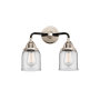Innovations Lighting Bell 2 Light 13" Wide Vanity Light Black Polished Nickel / Clear