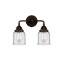 Innovations Lighting Bell 2 Light 13" Wide Vanity Light Oil Rubbed Bronze / Clear
