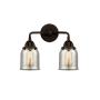 Innovations Lighting Bell 2 Light 13" Wide Vanity Light Oil Rubbed Bronze / Silver Plated Mercury