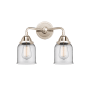 Innovations Lighting Bell 2 Light 13" Wide Vanity Light Polished Nickel / Clear