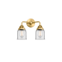 Innovations Lighting Bell 2 Light 13" Wide Vanity Light Satin Gold / Clear