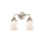 Innovations Lighting Bell 2 Light 13" Wide Vanity Light Brushed Satin Nickel / Matte White