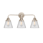 Innovations Lighting Cone 3 Light 24" Wide Vanity Light Polished Nickel / Clear