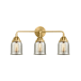 Innovations Lighting Bell 3 Light 23" Wide Vanity Light Satin Gold / Silver Plated Mercury