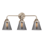 Innovations Lighting Cone 3 Light 24" Wide Vanity Light Brushed Satin Nickel / Plated Smoke