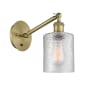 Innovations Lighting Cobbleskill 13" Tall Wall Sconce Antique Brass / Clear
