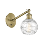 Innovations Lighting Athens 12" Tall Wall Sconce Antique Brass / Clear Deco Swirl